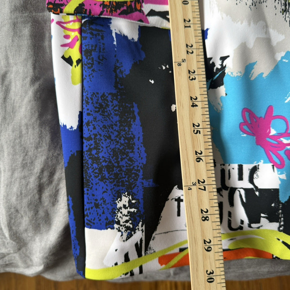 Joseph Ribkoff White Blazer Graffiti Abstract Longline Size 12 Wearable Art - Picture 6 of 9